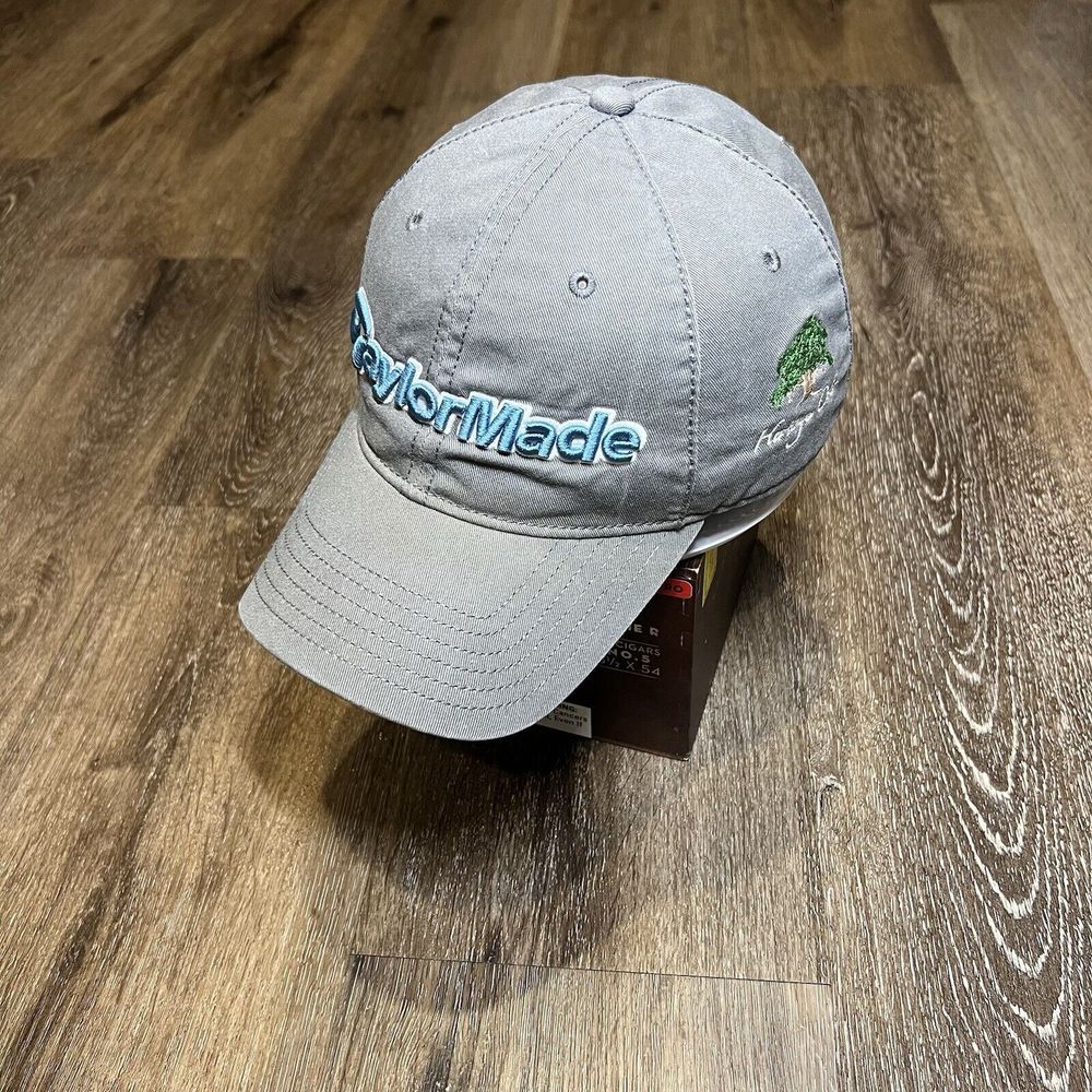 Taylormade Hat Gray Blue Tmax Gear Cotton Adjustable Strap Dad‎ Cap